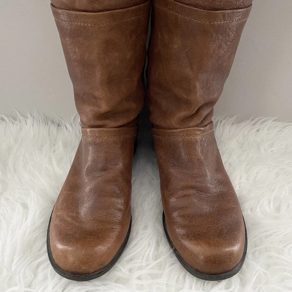 Stuart Weitzman Brown Leather Tall Knee High Riding Flat Boots Women's US Size 6 - Picture 4 of 15